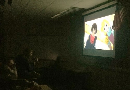 Members of the CHS Anime Club watch an anime episode during their meeting. According to Chen, the members have had the opportunity to choose which shows to watch during meetings. SARAH LIU / PHOTO