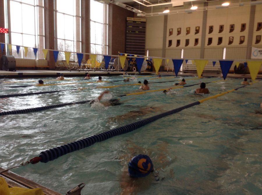 The CHS swim team practices after school. This pool will be the location of the triathlon clinics, the triathlon and the free swim program in the coming months. PHOTO / JOHN CHEN