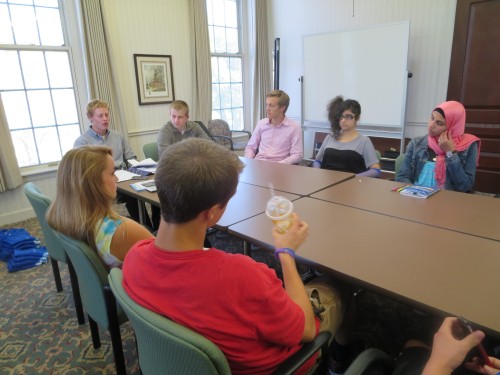 CMYC members meet to discuss plans for the Carmel Art Gala. Leah Zukerman, vice president of current activities and junior, said this is the clubs first annual showcase and will display artwork of local highs school students. ANNI ZHANG / PHOTO