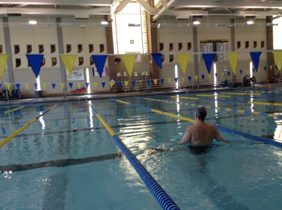 A lap swimmer wades in the CHS aquatic center pool. During the summer this pool will be full of not only lap swimmers, but also swimmers in swim lessons and stroke development courses. JOHN CHEN / PHOTO
