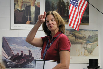 AP U.S. History teacher Karen Taff teaches her class. She said that the new curriculum for the class is more in line with a college level course. LIU/PHOTO