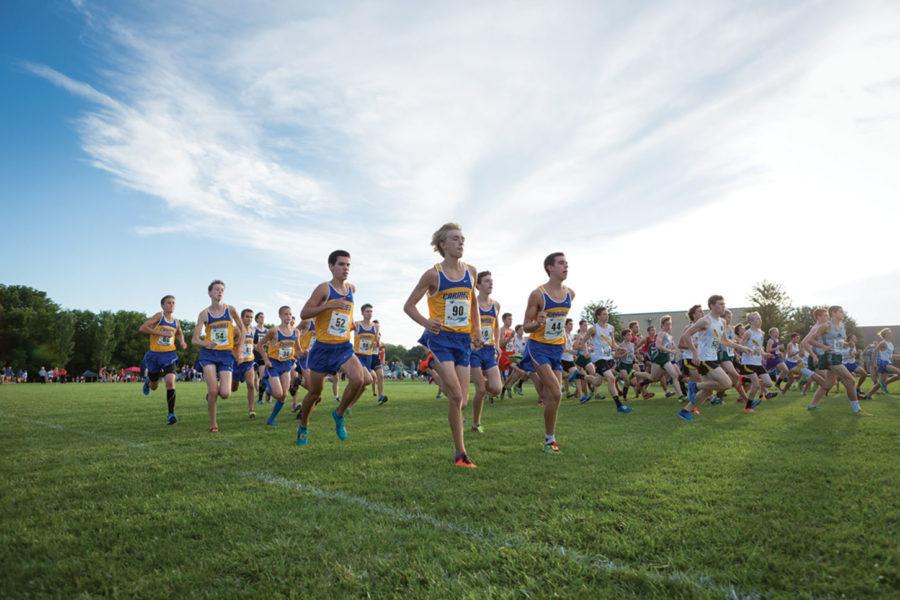 The Cross Country team competes at a meet. The team plans on continuing their streak of winning State this year. PHOTO / KYLE CRAWFORD