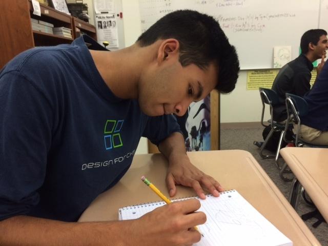 Planning for the upcoming “Operation K9” project, senior Vikas Maturi, this year’s co-president of Design for CHS, schedules the specific date and time for this event. The location is yet to be determined. DARRELL CHENG / PHOTO