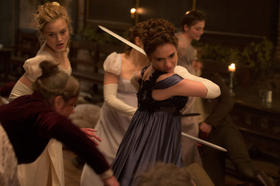 Lily James and Bella Heathcote in Screen Gems PRIDE AND PREJUDICE AND ZOMBIES.