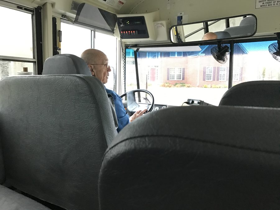 ​Bus Driver Rodney Hofts drops students off after sc​hool. He has been driving for Carmel Clay schools for the last three years.