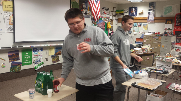 French Club members set out food and drinks for their party. Another way of understanding the French culture through convenient and tasty means.