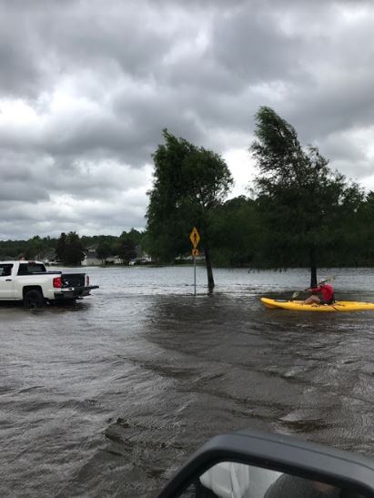 After the storm, sophomore Calvin Reeders family tries to drive down a flooded street. Hurricane Maria left Florida flooded and his family with arising problems.
Submitted photo
