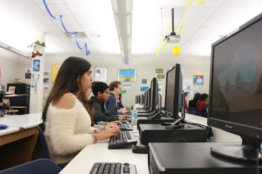 Students learn how to code in Python, a programming language, through a hands-on learning approach during AP Computer Science Principles (AP CSP). AP CSP teacher Theresa Kane said she believes the class is helping to close the gender and minority gap.