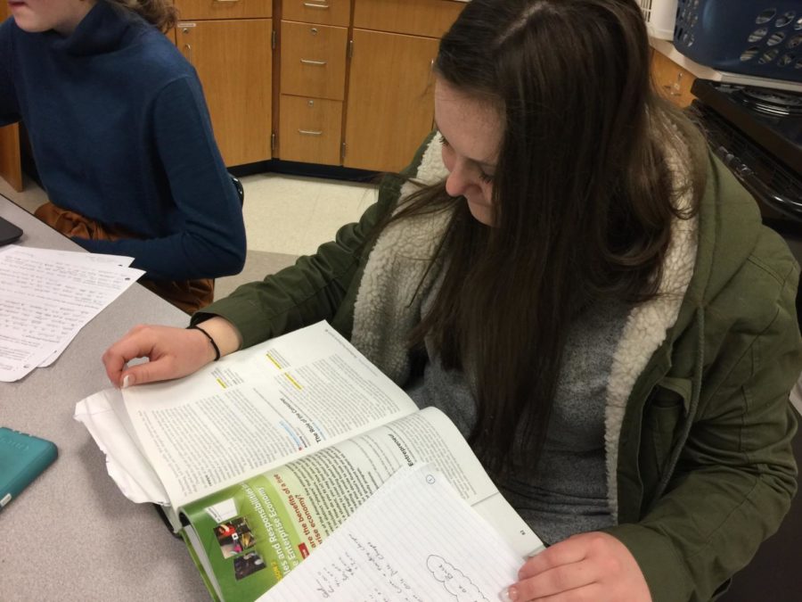 Senior and FCCLA President, Danielle Rothchild prepares for a business test with her foundation in mind for Nationals. “I’m really proud of my foundation and I hope to continue throughout college.”