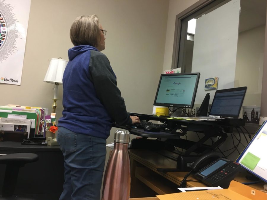 Terri Ramos, department chairperson for media and communications, looks through her calendar of events. “The media center is always busy,” Ramos said. “We have to stay organized and be on top of things.