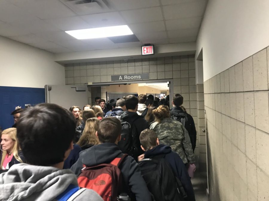 CHS hallways become overcrowded with students during passing period. CHS’ population grew by approximately 300 students since last year and is projected to continue growing.