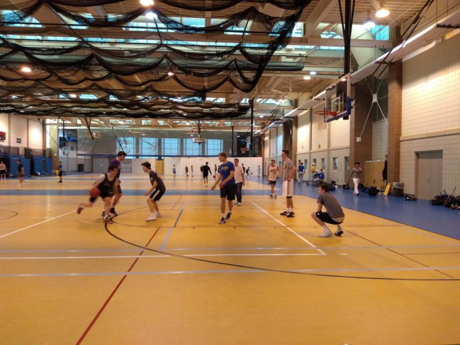 Intramurals teams play during their ninth night of games on March 11. The teams prepared for another night of games on March 12.