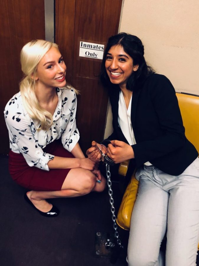 Lina Waseem, Mock Trial member and junior, poses with teammate and junior Becca Counen in a courtroom during Regional. “I have loved working with everyone on the team as well as the club sponsor, Mr. Browning. I can’t wait to come back next year,” Waseem said.
Photo submitted by Lina Waseem