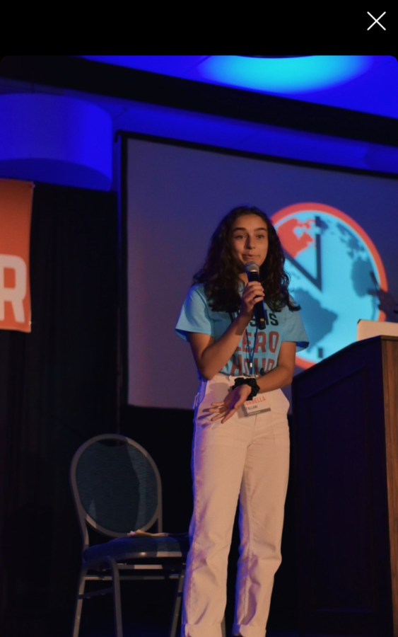 Isabella Fallahi, Zero Hour communications director and junior, speaks at another youth climate summit. This summit was also organized by Zero Hour and took place in Miami over the summer.