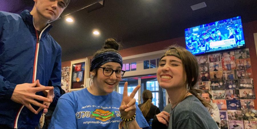 Sophomore Caroline Scharf (right) takes a photo with her friends at Bubs before the COVID-19 pandemic. 
