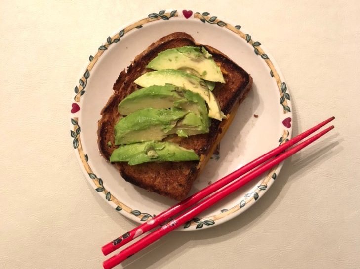 As part of her daily cooking adventures, senior Hannah Liu made avocado toast.