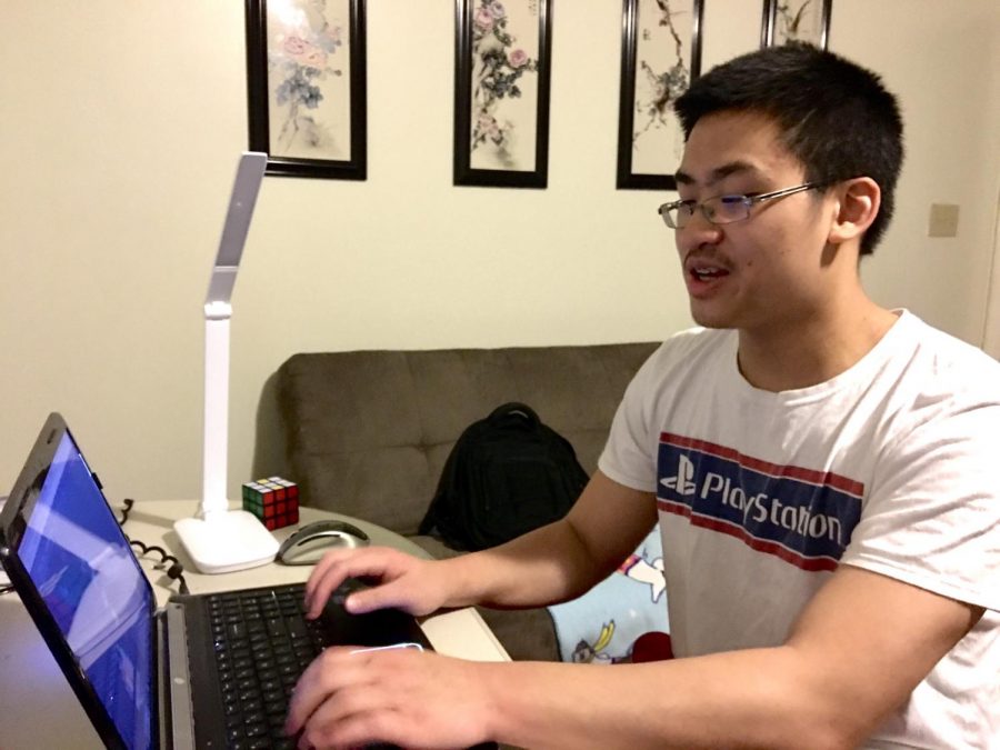 Zachary Guo plays an online variant of the game Tetris called Jstris. Guo, like many other teenagers, has turned to gaming to pass the time. I have (been) playing Jstris much more frequently recently because I have had more time to stay at home and play on my computer, Guo says.