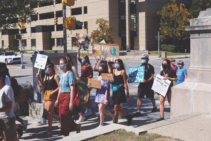 Student+activists+walk+the+home+stretch+of+the+Global+Climate+Strike+at+the+Indiana+Statehouse+in+September+2020.+Maanya+Rajesh%2C+Green+Action+club+president+and+junior%2C+said+the+activists%2C+many+of+whom+were+CHS+students%2C+marched+in+support+of+climate+policy+reform+and+greater+awareness+of+the+global+issue.