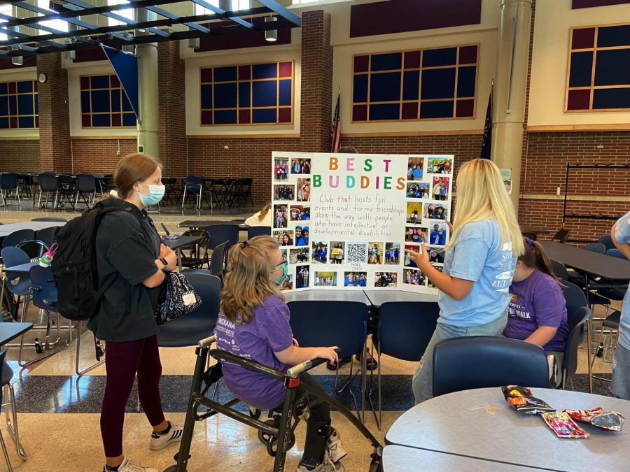  Best Buddies held their callout meeting on Sept. 2 in the freshman cafeteria. They discussed different events occurring this year and gave new members information about the club. (Photo by Riley Laferriere)
