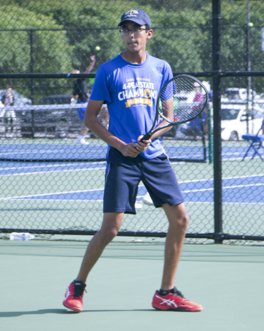 Junior Tanay
Archarya
practices tennis
for the CHS
tennis team
right after
finishing a busy
school day.
Archarya says
in order to hit
his best shots
he always has to
be focused and
put his best foot
forward.