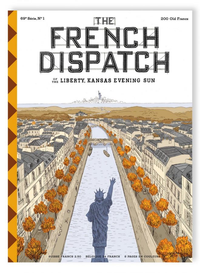 A promotional poster made for Wes Andersons new film The French Dispatch. The poster follows The New Yorker inspiration that flows through the film by emulating a 70s magazine cover from the publication.