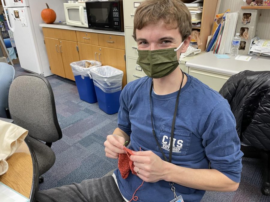 Fiber arts teacher Christopher Kuhne added the knitting and crocheting skills to the curriculum. He said, “Knitting and crochet is one of the biggest joys in my life.”