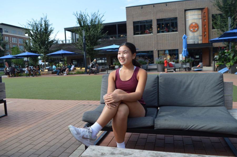 Sophomore Jewel Wang sits in Midtown Plaza. The Chinese Mooncake Festival is set to take place in Midtown Plaza on Sept. 10. Wang said, “I can totally see why CCPL wants to host the event here; it’s the perfect space.”  