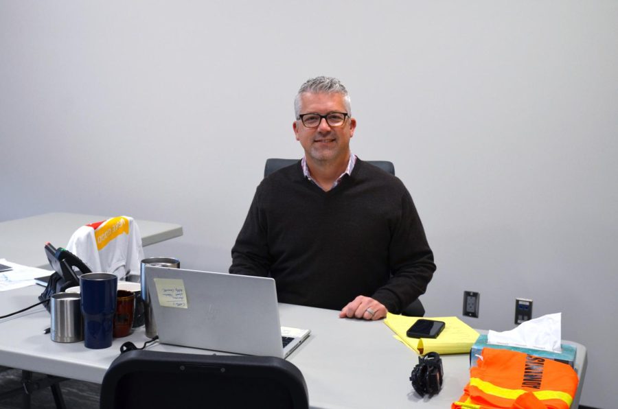 Principal Tim Phares sits at his desk. He said he is conducting classroom observations for new teachers this year. “When I go in and do a scheduled observation,” Phares said, “I’ll spend 45 to 50 minutes up to an hour in a room.”