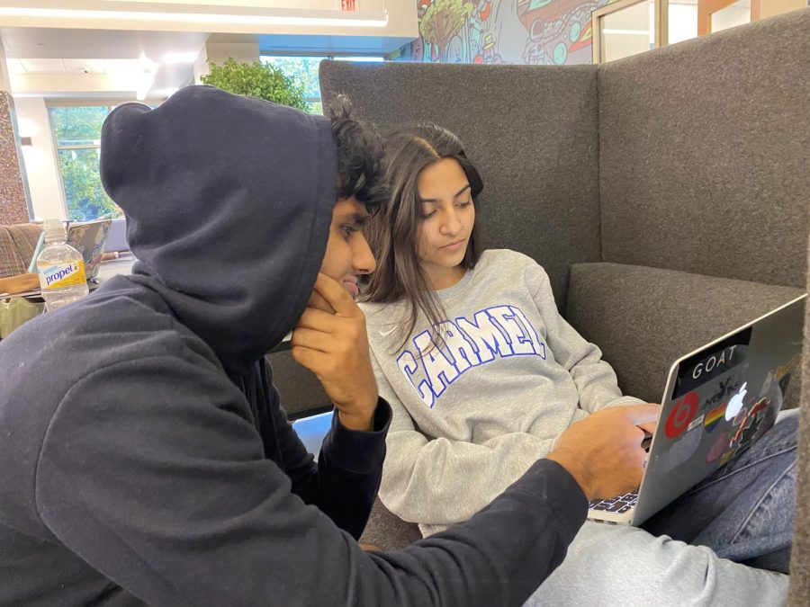 Juniors Sehej Aurora and Krishay Arora register for the proctored SAT exam hosted by CCPL. This exam has a limited number of spots and registration is required.  “The first 25 families to register will be able to schedule one free twenty-minute follow-up meeting at College Tutors after the exam to review the results and analyze the score,” Jamie Beckman, CCPL young adult services manager, said.