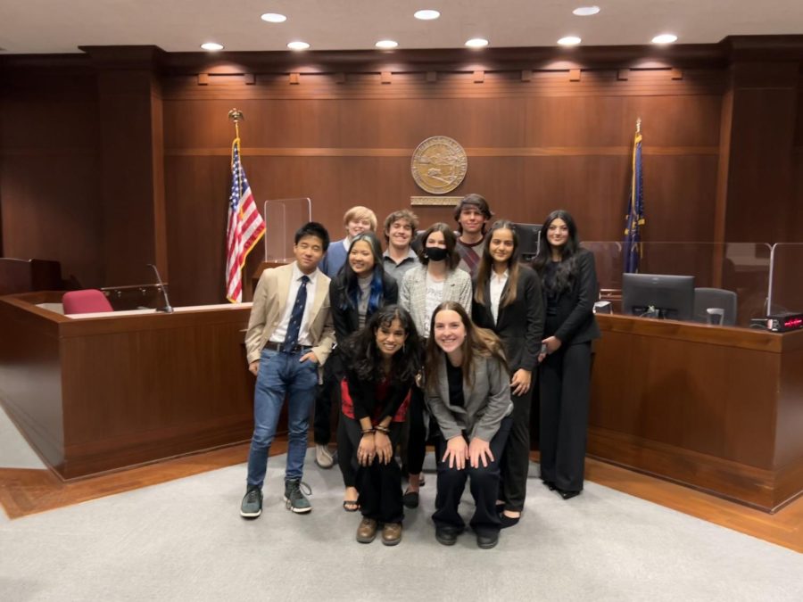 Mock Trial members competed at the Hamilton County courthouse on Feb. 15. Mock Trial team “Understudies” pose for a photo after their victory in the quarter-finals.
