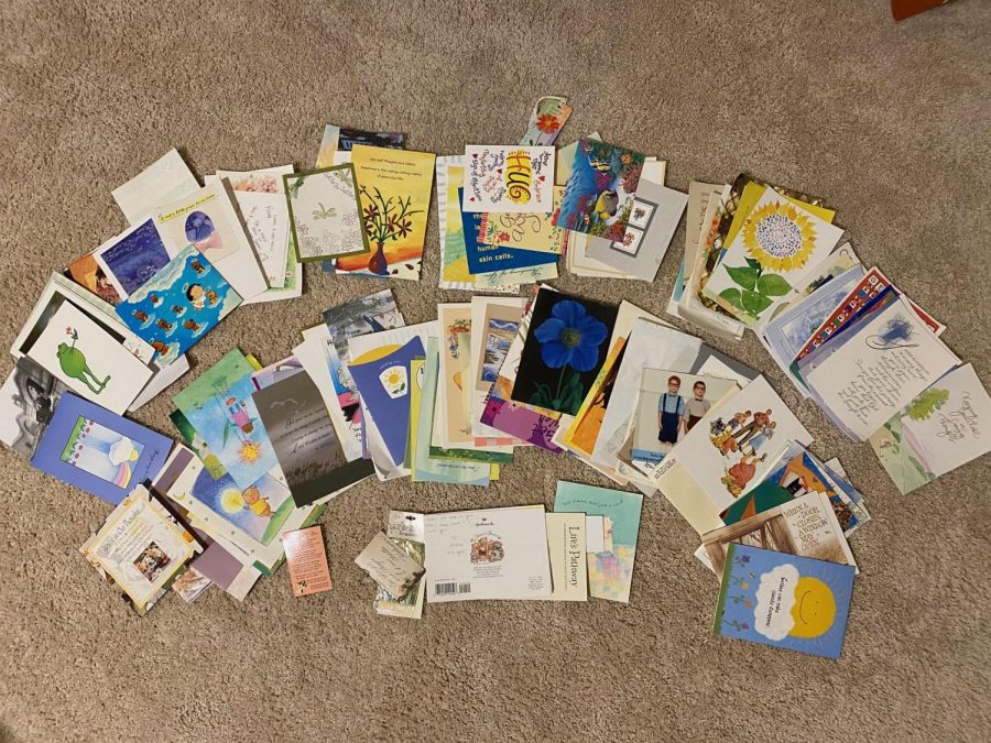 Megan Cogswell saved all the mail she has received while going through treatment. I wasn’t able to open any of it until about a year after treatment because I was so  sick. As Cogswell was looking through the letters she thought it was  heartwarming to read them all when I was feeling much better. 