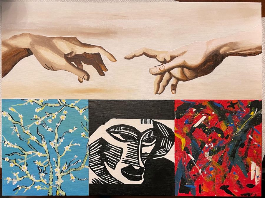 Junior Ana Mencias created these different paintings. When discussing the art of painting she said, It’s just very creative and allows you to (create) on a broad spectrum. (Submitted Photo: Ana Mencias)