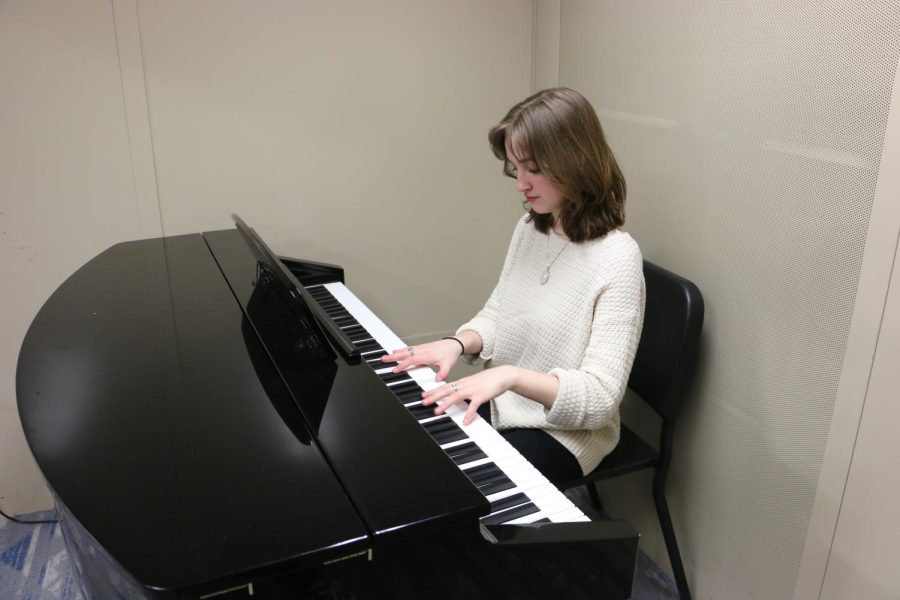 Junior Audrey Scul plays the piano. Scul said she gets inspiration from many different things, especially instruments such as the piano