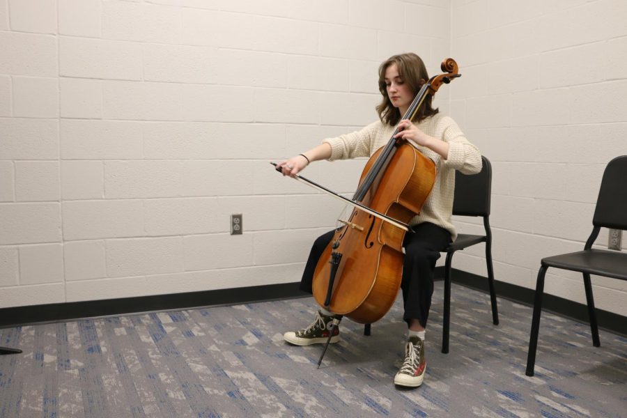 Junior Audrey Scull plays the cello. She said music helps her express her thoughts when she cant put them into words.