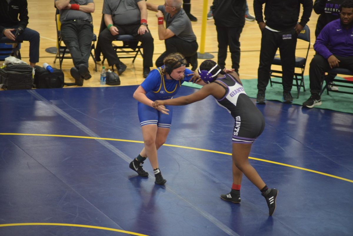 Bellotti squares up against her opponent during a match. Bellotti said invitationals are busy days, but said the satisfaction that comes out of winning is unbeatable. 