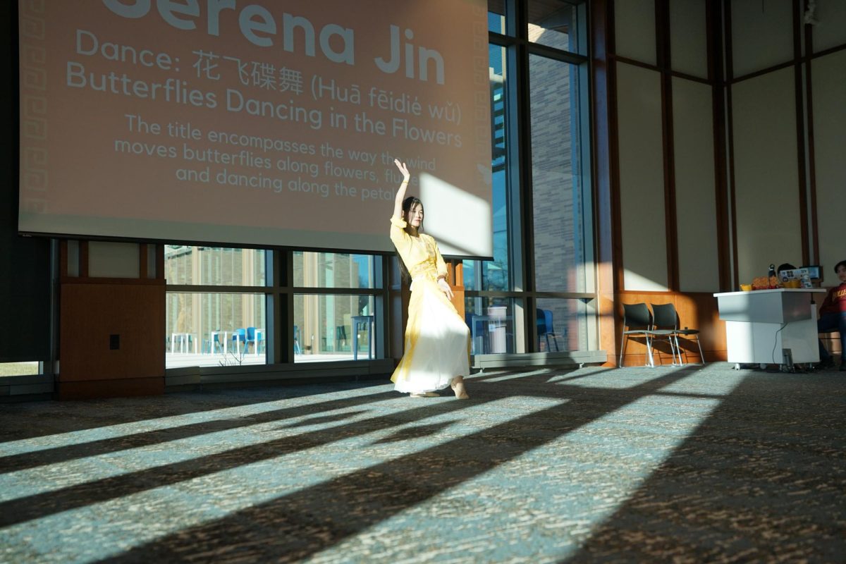 The Chinese New Year Celebration at the Carmel Clay Public Library on Feb. 11 included traditional dancing and music. Junior Lina Liu said performing traditional dances connects her more about her culture.