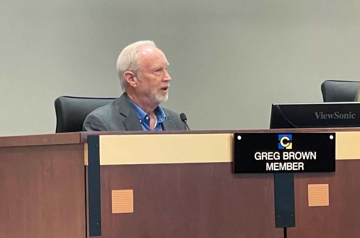 School board member Greg Brown expresses his disappointment with the board for allowing inappropriate books to circulate in the media centers across the district. Senior Ryune Kono said books should only be removed if the purpose or overall content of the book is harmful to students.
