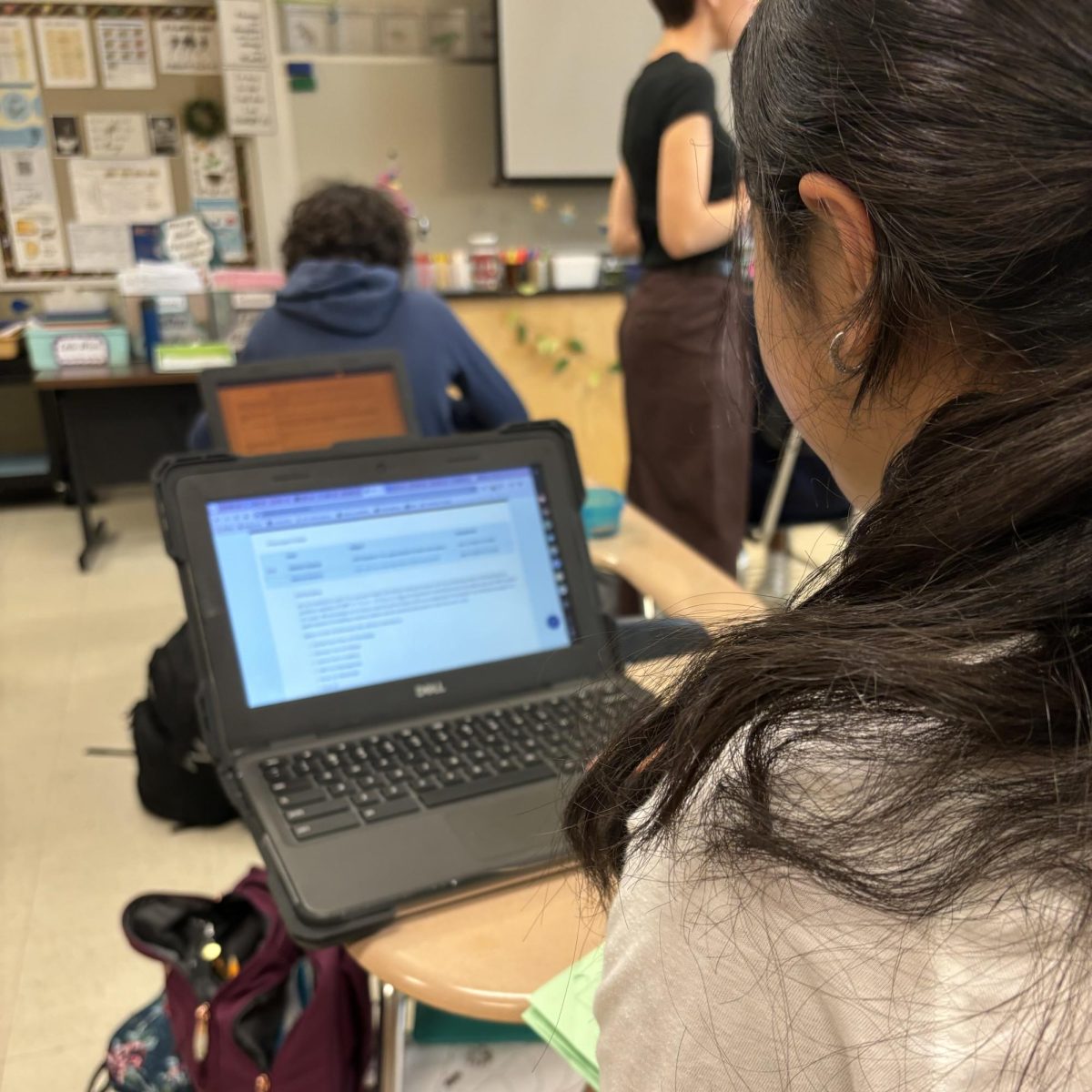 Freshman Hannah Duong is on Naviance, learning more about the Skilled Trades Majors and Career Fair during SRT on April 16. The event is going to be held on April 24, to teach students about different career paths. “I want to explore more and figure out what I want to do,” Duong said.