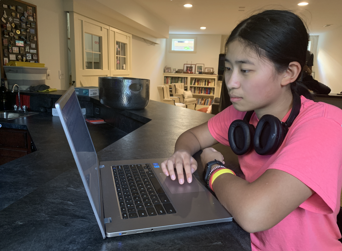 On Aug. 10, Junior Jessica Xie focuses on editing a piece of writing submitted to the literary magazine, the Breakbread Literacy Project, where she interns. Xie said she is grateful that her internship allows her to see what writing is like from a publishing standpoint.