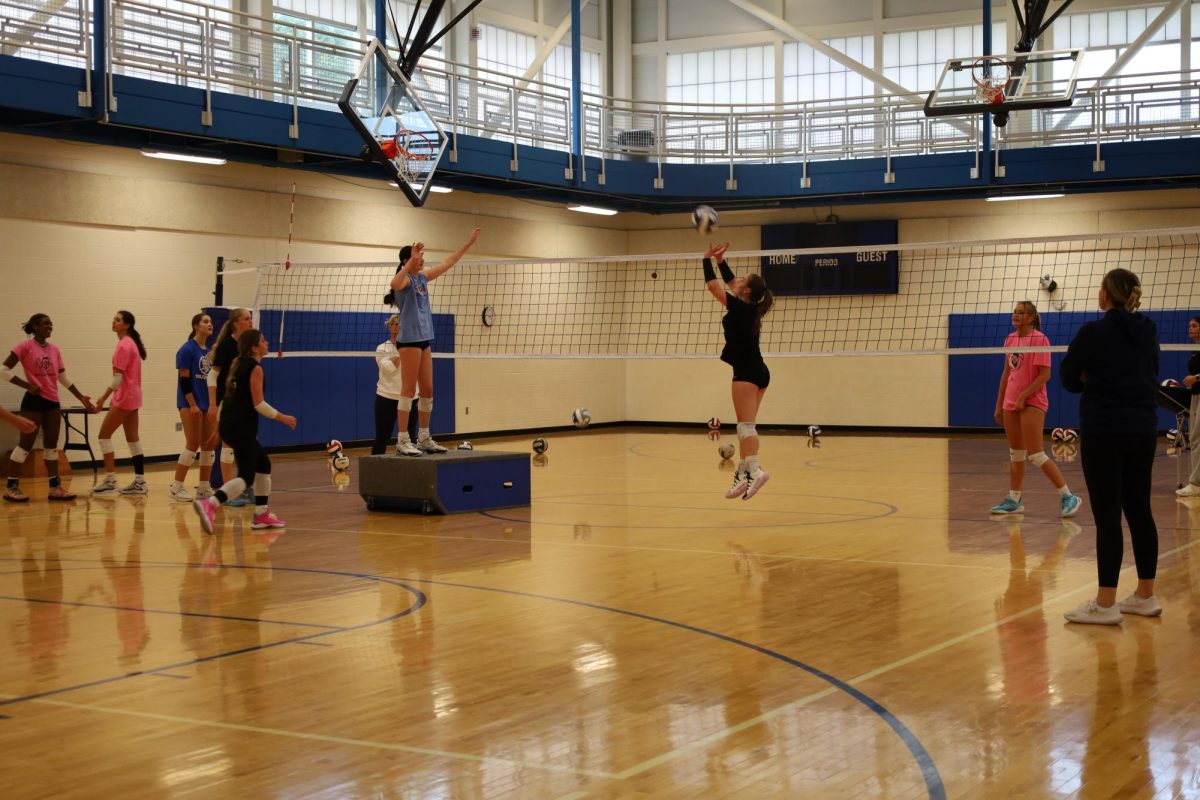 On Oct. 14, the CHS varsity girls volleyball team prepares to go into their first sectionals match for the 2024 year. They prepared by going through drills to get them ready for situations that could occur during sectionals. 