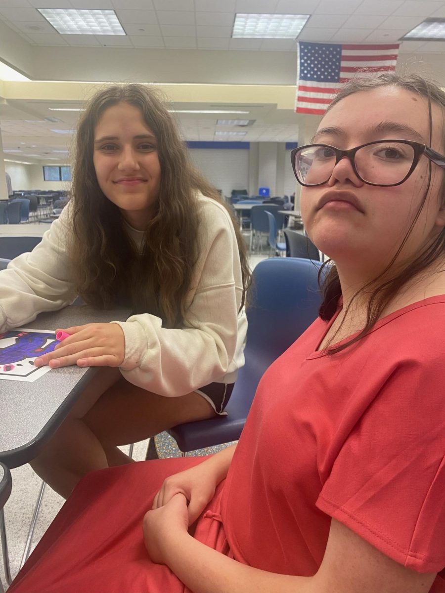 Olivia Stock and Mayumi Yamada work on art projects at the Best Buddies Holiday Party 2023. “Best Buddies grows inclusivity and friendship,” Davis said.
