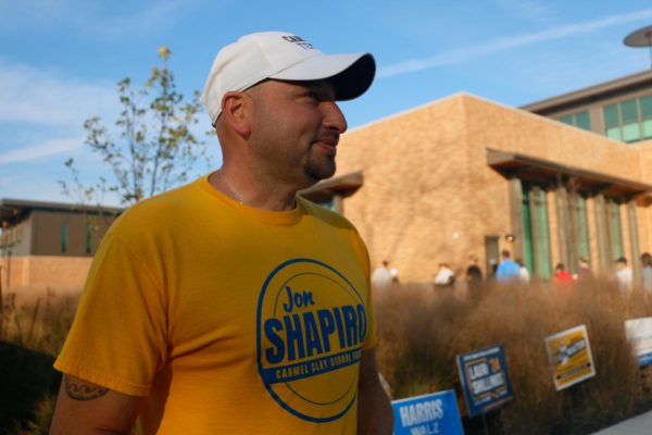 School board candidate Jon Shapiro meets early voters at the polls to reach more voters and clarify aspects of his campaign at the Carmel Clay Public Library on Oct. 30. Shapiro decided to run for school board in the winter of 2023 and started knocking on doors during spring of 2024. “I'm committed to making sure that we're bringing the community's voice to the table and allowing our families and other members of the community to have some input and be able to provide feedback on how we are doing,” Shapiro said.