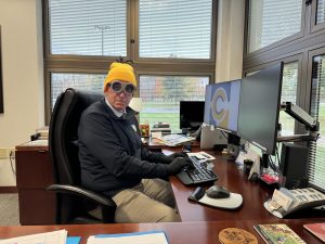 Superintendent Michael Beresford dresses up as a minion for Halloween on Oct. 31, 2024. Beresford said the budget process is timely and time-consuming.