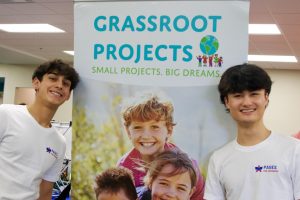 Juniors Krish Gajaria and Andrew Fechtman pose for a picture at their most recent Pages for Progress event. Gajaria said, "One of the most rewarding aspects of Pages for Progress has been the overwhelming support and enthusiasm from the community." (Submitted Photo: Krish Gajaria)