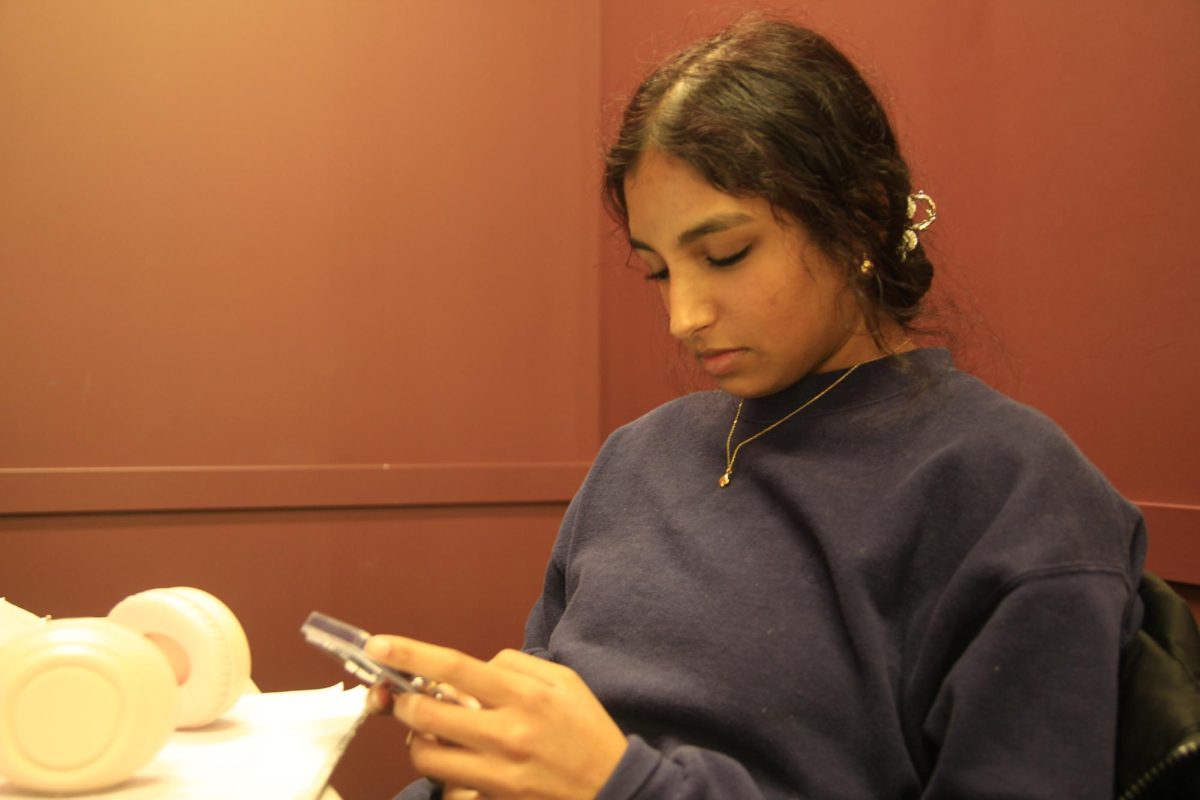 Junior Sruthi Sreehari completes the community survey in the Carmel Clay Public Library. Incoming Superintendent Thomas Oestreich said, “I wanted to reach as many community stakeholders as possible to provide feedback because I believe, and also our school board believes, that it's important to hear from our community on how we're doing and if there are areas that our community feels we need to improve on.”