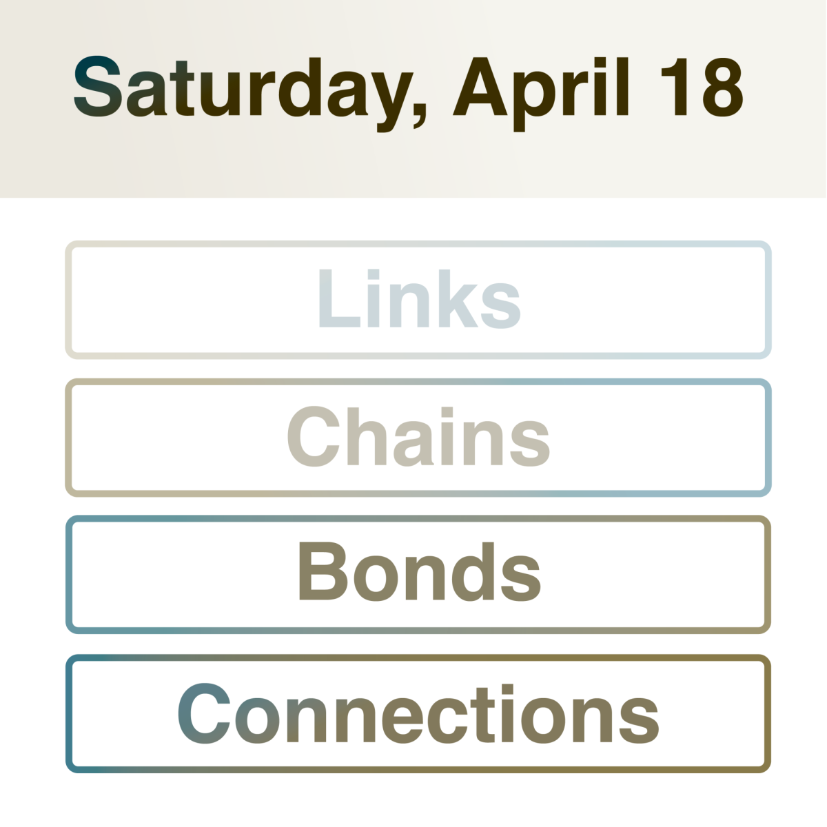 Connections: April 18