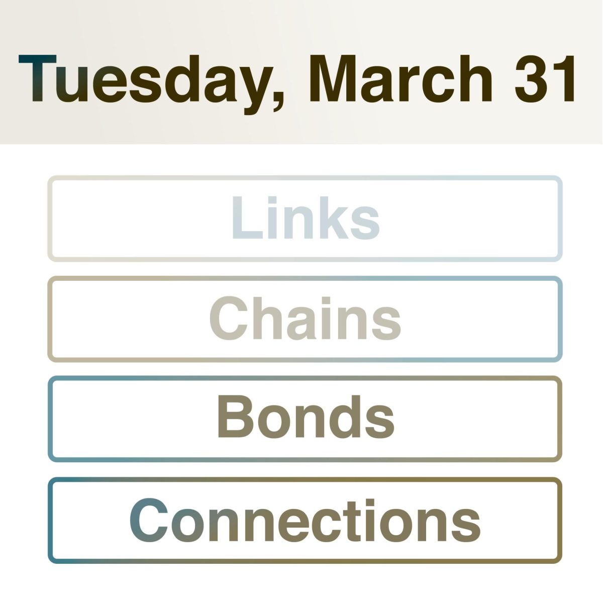 Connections: March 31