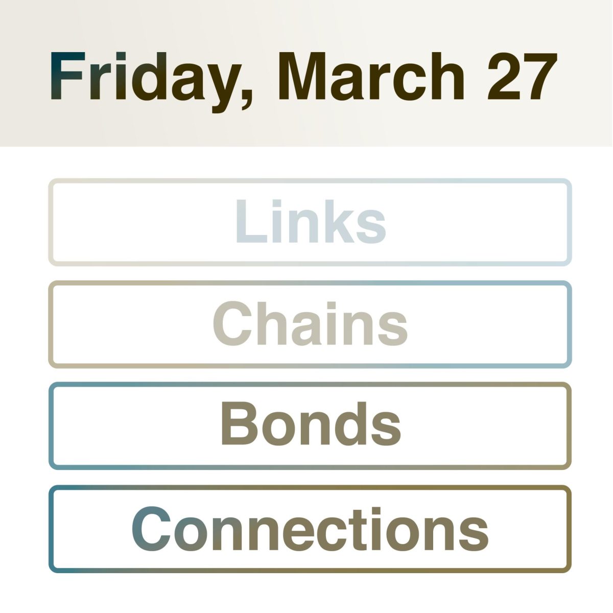 Connections: March 27