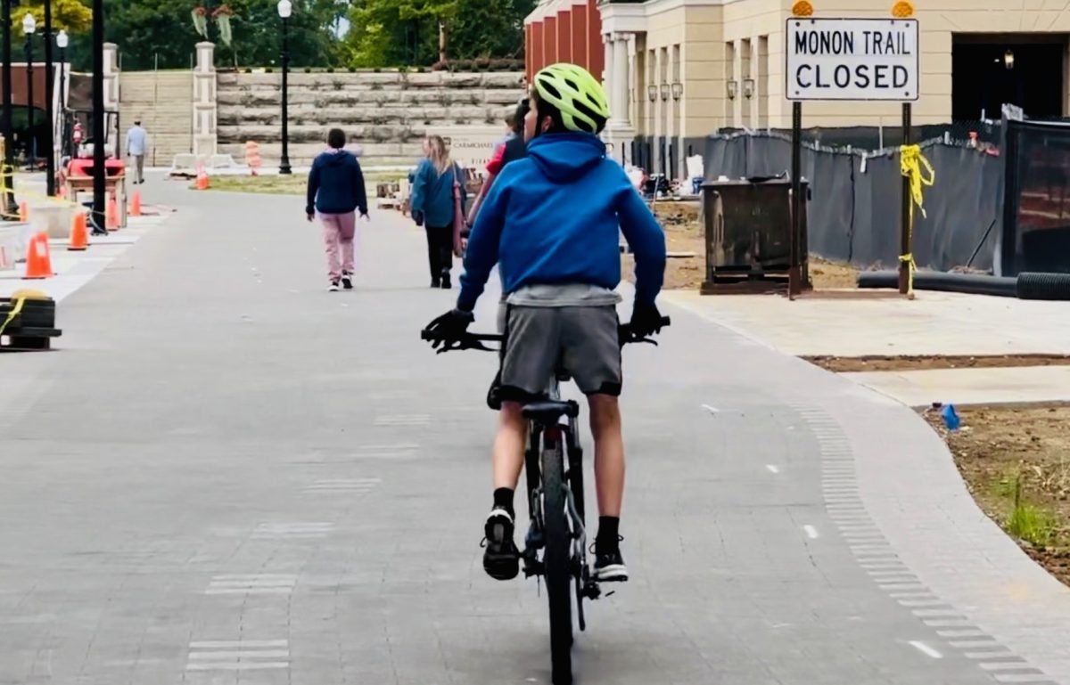Sophomore Ian Priddis bikes in Carmel on April 5. He said, "I have found one of the quickest ways to change my mood can be found if I ride my bike. I can generally get to places faster on a bike and see things that are harder to see in a car. Also, I don’t have to worry about traffic and don’t have to wait for the carpool lane." (Submitted Photo: Ian Priddis) 