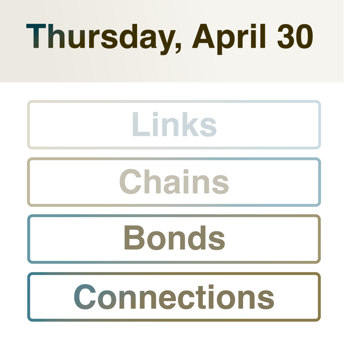 Connections: April 30